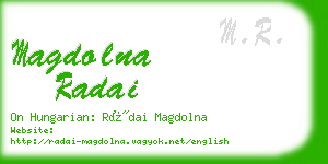 magdolna radai business card